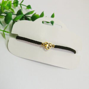 Pulsera en hilo negro corazon c/ diseño
